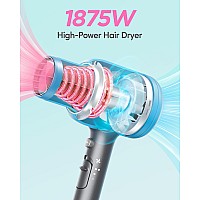 Wavytalk Professional Hair Dryer Blow Dryer With Diffuser And Concentrator For Curly Hair 1875W Ionic Salon Hair Dryer With Cera