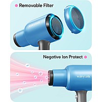 Wavytalk Professional Hair Dryer Blow Dryer With Diffuser And Concentrator For Curly Hair 1875W Ionic Salon Hair Dryer With Cera