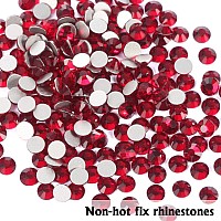 Dark Red Flatback Rhinestones For Crafts Glass Nail Rhinestones Nail Gems Crystals Non Hotfix Rhinestones For Makeup Bags Shoes