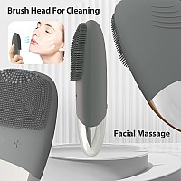 Silicone Face Scrubber Siwiey Ipx7 Waterproof Sonic Facial Cleansing Brush Usb Rechargeable Sonic Massage Face Brush For Deep