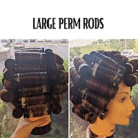 Jumbo Perm Rods 24 Pcs Black Color Perm Rods For Natural Hair Large Cold Wave Rods For Long Short Hair Hair Roller Hair Curlers