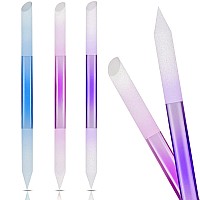 3 Pieces Glass Cuticle Pusher Cuticle Remover Glass Nail File Dual Ended Manicure Pedicure Tools For Nails And Cuticles Care Pi