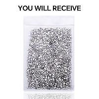 3000Pcs Silver Crystal Rhinestonesglass Flatback Rhinestones Gemstones Mini For Nail Face Makeup Art Crafts Clothes Decoration