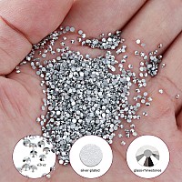 3000Pcs Silver Crystal Rhinestonesglass Flatback Rhinestones Gemstones Mini For Nail Face Makeup Art Crafts Clothes Decoration