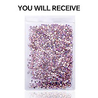 1440Pcs Pink Ab Crystal Rhinestonesglass Flatback Rhinestones Small Gemstones For Nail Face Makeup Art Crafts Clothes Decoratio