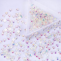 1440Pcs Transparent AB Crystal Rhinestones,Glass Flatback Rhinestones Gemstones Mini for Nail Face Makeup Art Crafts Clothes Decoration -(SS8,2.4mm,Transparent AB)