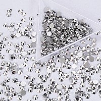 1440Pcs Silver Crystal Rhinestones,Glass Flatback Rhinestones Gemstones Small for Nail Face Makeup Art Crafts Clothes Decoration -(SS8,2.4mm,Silver)