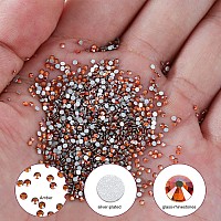 3000Pcs Amber Crystal Rhinestones,Glass Flatback Rhinestones Gemstones Mini for Nail Face Makeup Art Crafts Clothes Decoration -(SS6,2.0mm, Amber)