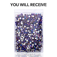 288Pcs Lightpurple Ab Crystal Rhinestonesglass Flatback Rhinestones Gemstones For Nail Face Makeup Art Crafts Clothes Decorati