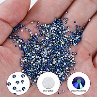 1440Pcs Jet Ab Crystal Rhinestonesglass Flatback Rhinestones Gemstones Mini For Nail Face Makeup Art Crafts Clothes Decoration