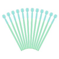 50Pcs Disposable Silicone Eyelash Mascara Wands Brushes Round Mascara Wands Cosmetic Eyelash Extension Applicators Professiona