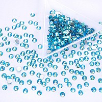 1440Pcs Aquamarine Ab Crystal Rhinestones,Glass Flatback Rhinestones Small Gemstones for Nail Face Makeup Art Crafts Clothes Decoration -(SS8,2.4mm,Aquamarine Ab)