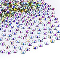 288Pcs Crystal Ab Crystal Rhinestonesglass Flatback Rhinestones Gemstones For Nail Face Makeup Art Crafts Clothes Decoration