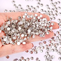 288Pcs White Crystal Rhinestones,Glass Flatback Diamonds for Nail Face Makeup Art Crafts Clothes Glitter Decoration -(SS34,7.0mm,White)