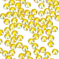 1440Pcs Lemon Ab Crystal Rhinestonesglass Flatback Rhinestones Gemstones Small For Nail Face Makeup Art Crafts Clothes Decorati