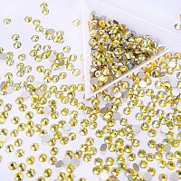 1440Pcs Lemon Ab Crystal Rhinestonesglass Flatback Rhinestones Gemstones Small For Nail Face Makeup Art Crafts Clothes Decorati