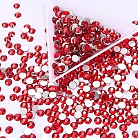 1440Pcs Siam Crystal Rhinestones,Glass Flatback Rhinestones Gemstones for Nail Face Makeup Art Crafts Clothes Decoration -(SS12,3.0mm,Siam)