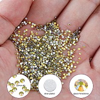 1440Pcs Lemon Ab Crystal Rhinestonesglass Flatback Rhinestones Gemstones Mini For Nail Face Makeup Art Crafts Clothes Decoratio