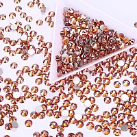 1440Pcs Amber Crystal Rhinestones,Glass Flatback Rhinestones Small Gemstones for Nail Face Makeup Art Crafts Clothes Decoration - (SS8,2.4mm, Amber)