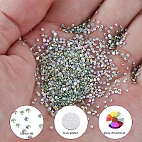 1440Pcs Crystal Ab Crystal Rhinestonesglass Flatback Rhinestones Mini Gemstones For Nail Face Makeup Art Crafts Clothes Decorat