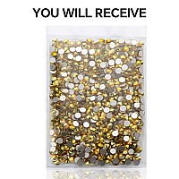 1440Pcs Metallic Sunshine Crystal Rhinestonesglass Flatback Rhinestones Gemstones For Nail Face Makeup Art Crafts Clothes Decor