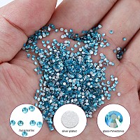 1440Pcs Aquamarine Crystal Rhinestonesglass Flatback Rhinestones Mini Gemstones For Nail Face Makeup Art Crafts Clothes Decorat