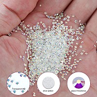 1440Pcs Transparent Ab Crystal Rhinestonesglass Flatback Rhinestones Gemstones Small For Nail Face Makeup Art Crafts Clothes De