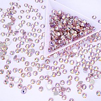 1440Pcs Pink Ab Crystal Rhinestonesglass Flatback Rhinestones Gemstones For Nail Face Makeup Art Crafts Clothes Decoration Ss