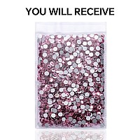 288Pcs Light Pink Crystal Rhinestonesglass Flatback Rhinestones Gemstones For Nail Face Makeup Art Crafts Clothes Decoration