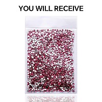 1440Pcs Rose Crystal Rhinestonesglass Flatback Rhinestones Gemstones Mini For Nail Face Makeup Art Crafts Clothes Decoration