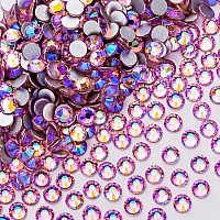 1440Pcs Pink Ab Crystal Rhinestonesglass Flatback Rhinestones Gemstones For Nail Face Makeup Art Crafts Clothes Decoration Ss