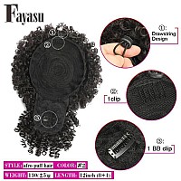 Fayasu Afro Puff Drawstring Ponytail With Kinky Curly Hair Clip In Bangs Short Ponytail Hair Extensions Updo Hairpieces For Blac