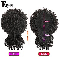 Fayasu Afro Puff Drawstring Ponytail With Kinky Curly Hair Clip In Bangs Short Ponytail Hair Extensions Updo Hairpieces For Blac