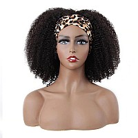 Isee Hair Afro Kinky Curly Headband Wig Human Hair 180 Density Afro Wigs For Black Women Natural Curls 10A Glueless Human Hair