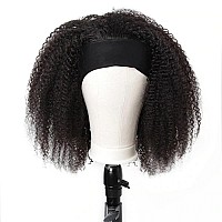 Isee Hair Afro Kinky Curly Headband Wig Human Hair 180 Density Afro Wigs For Black Women Natural Curls 10A Glueless Human Hair