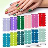 Danneasy 12 Sheets Solid Spring Nail Polish Strips Full Nail Wraps Self Adhesive Nail Polish Stickers For Women Girl Nail Art St