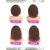 Ygqwd Short Chocolate Brown Curly Bob Lace Front Wigs With Baby Hair For Black Women Human Hair Pre Plucked 13X4 Lace Frontal Br