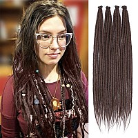 Kraler 22 Chocolate Brown Dreadlock Extensions Thin 06Cm Width Synthetic Crochet Dreads Extensions 100 Handmade Single Ende