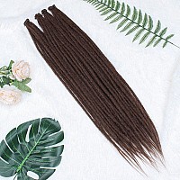 Kraler 22 Chocolate Brown Dreadlock Extensions Thin 06Cm Width Synthetic Crochet Dreads Extensions 100 Handmade Single Ende