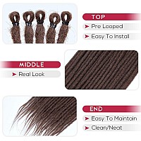 Kraler 22 Chocolate Brown Dreadlock Extensions Thin 06Cm Width Synthetic Crochet Dreads Extensions 100 Handmade Single Ende