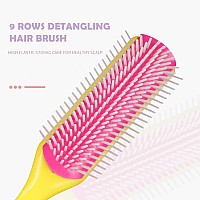 Nuangela 9 Rows Hair Brush Easy Clean Removable Hairbrush For Styling Detangling Shaping Smoothing Blowdrying Separatingdefin