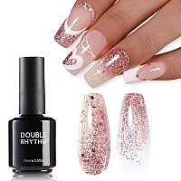 Double Rhythm 15Ml Gel Polish Light Pastel Dark Glitter Color Black Bottle 1 Pc Reflective Sparkle Soak Off Nail Polish Manicure