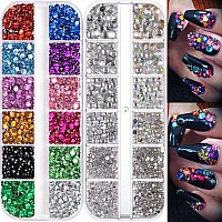 4580 Pieces Rhinestones For Nails Face Gems Makeup Rhinestones For Eyes Flatback Rhinestones Art Decoration Crafts Diy Nails Art