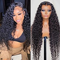 Snjon Water Wave 13X6 Hd Transparent Lace Front Wigs Human Hair 180 Density Wet And Wavy Wigs For Women Curly Lace Front Wigs Pr