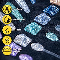 Burano Reflective Glitter Gel Polish 73Ml Sparkly Shiny Disco Gel Polish Holographic Glitters Gel Polish Nail Art Manicure Sa