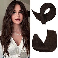 Rich Choices Tape In Hair Extensions Human Hair 40Pcs 100G Balayage Dark Brown 100 Remy Hair Extensions Real Human Hair Seamles