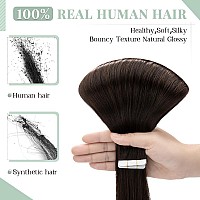 Rich Choices Tape In Hair Extensions Human Hair 40Pcs 100G Balayage Dark Brown 100 Remy Hair Extensions Real Human Hair Seamles