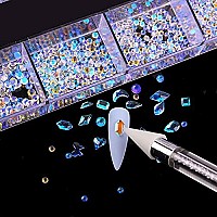 Nail Rhinestones Kit Nail Art Decorations With Wax Pencil Flat Ab Rhinestones Kit Diy Crafts Gemstones For Nail Shoes Clothes