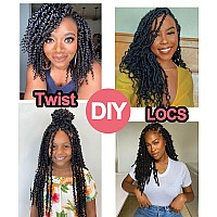 BATISI Marley Twist Braiding Hair 12 Inch Kinky Twist Hair Braiding Pre Separated Springy Afro Twist Hair Pre Fluffed Spring Twist Hair #1b Marley Hair Wrap Around Distressed Soft Faux Loc 8 Pack