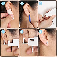 Stainless Steel Body Ear Piercing Tool Set Ear Nose Navel Piercing Machines With 12 Pairs Stainless Steel Stud Earrings For Salo